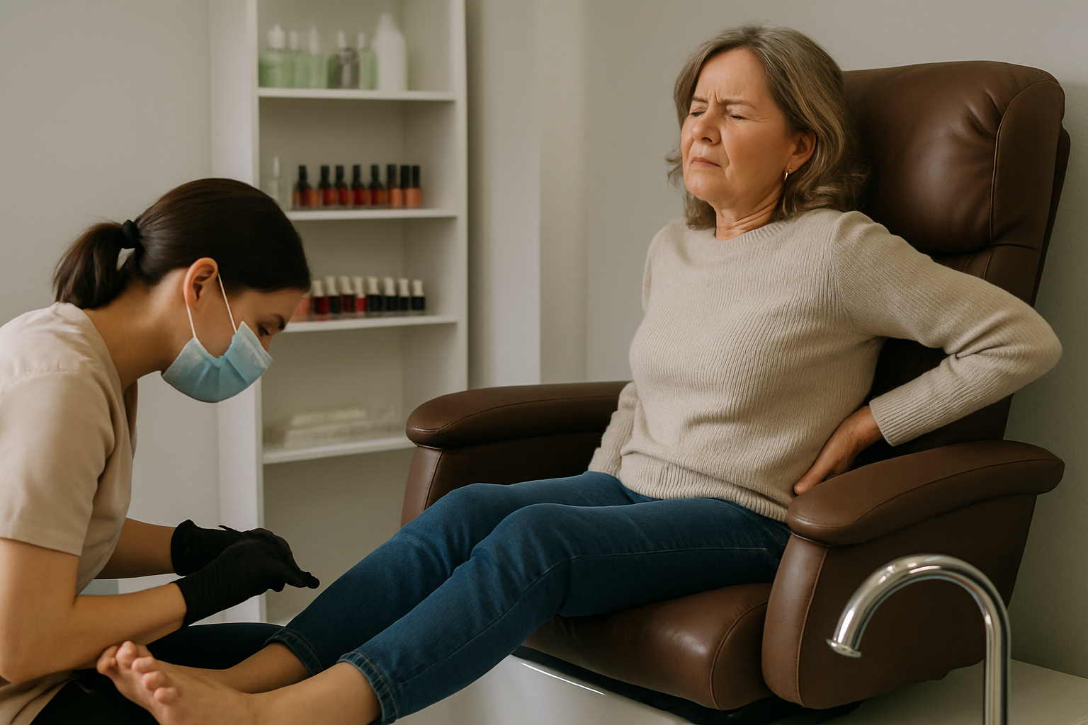 Waarom doet je rug pijn na de pedicure?